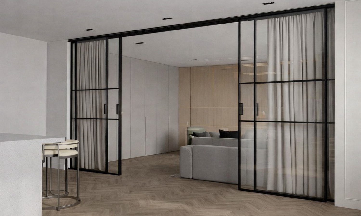 Алюминиевые перегородки с заполнением, фото 6