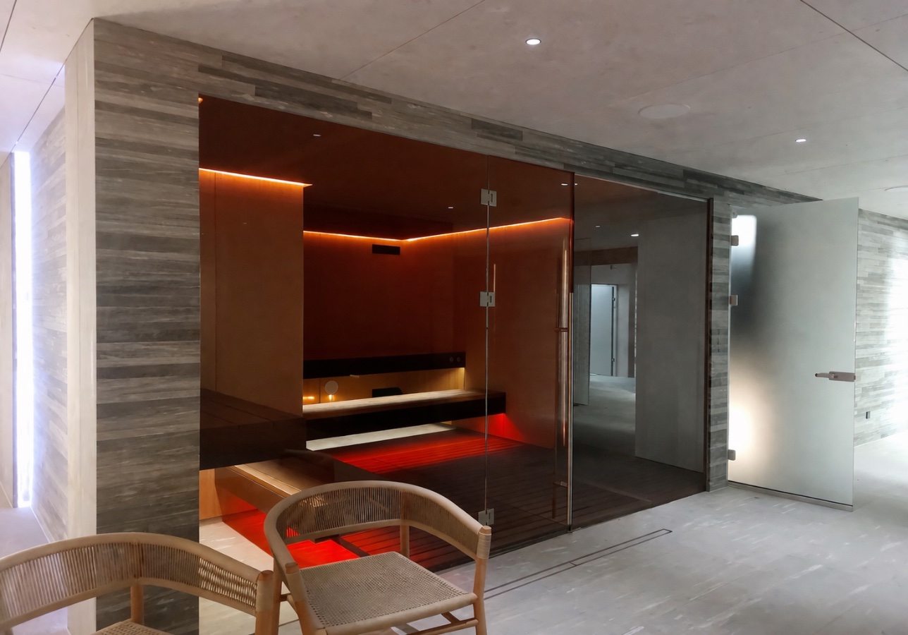 Стеклянные перегородки для СПА, саун, бань, хамамов и душевых, фото 12