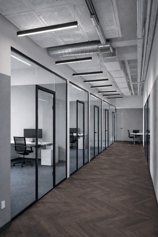 Стеклянные перегородки распашные двери, фото 10