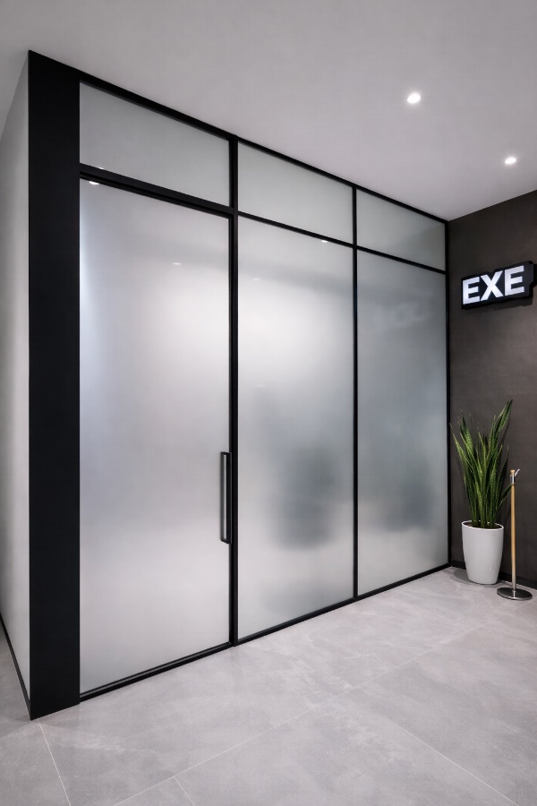 Стеклянные перегородки распашные двери, фото 14