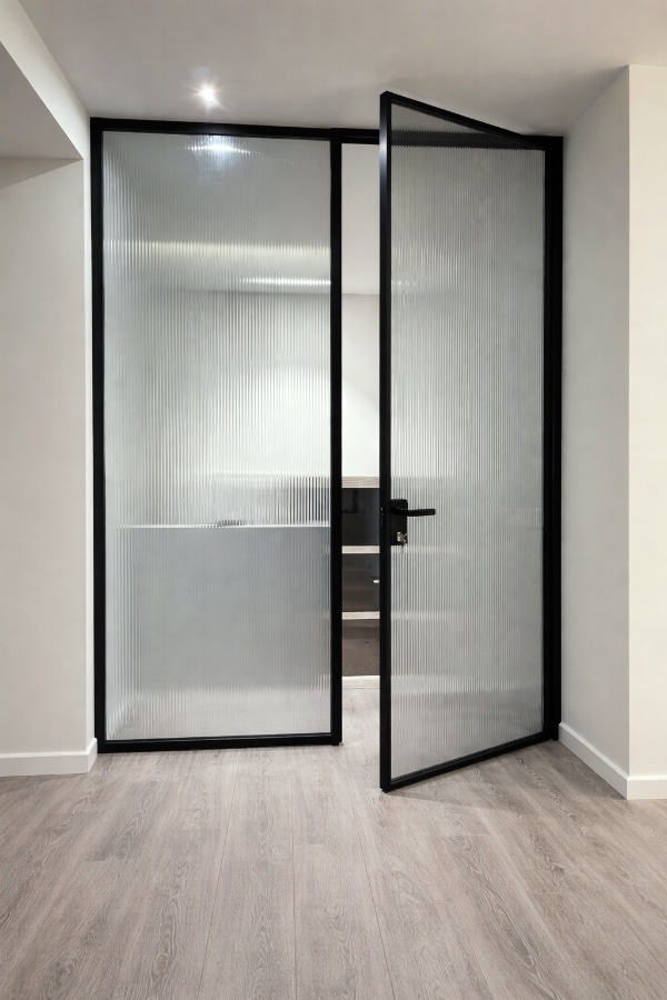 Стеклянные перегородки распашные двери, фото 16