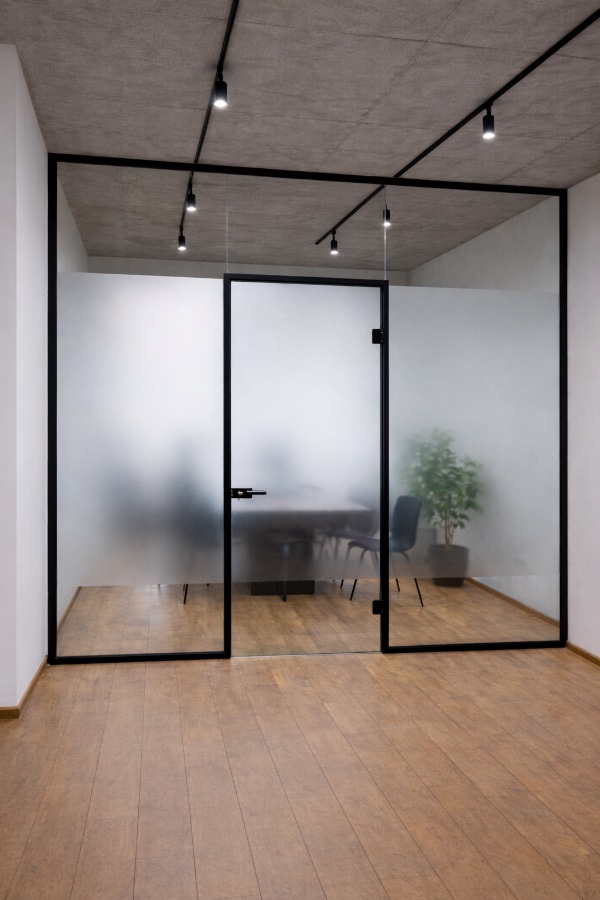 Стеклянные перегородки распашные двери, фото 22