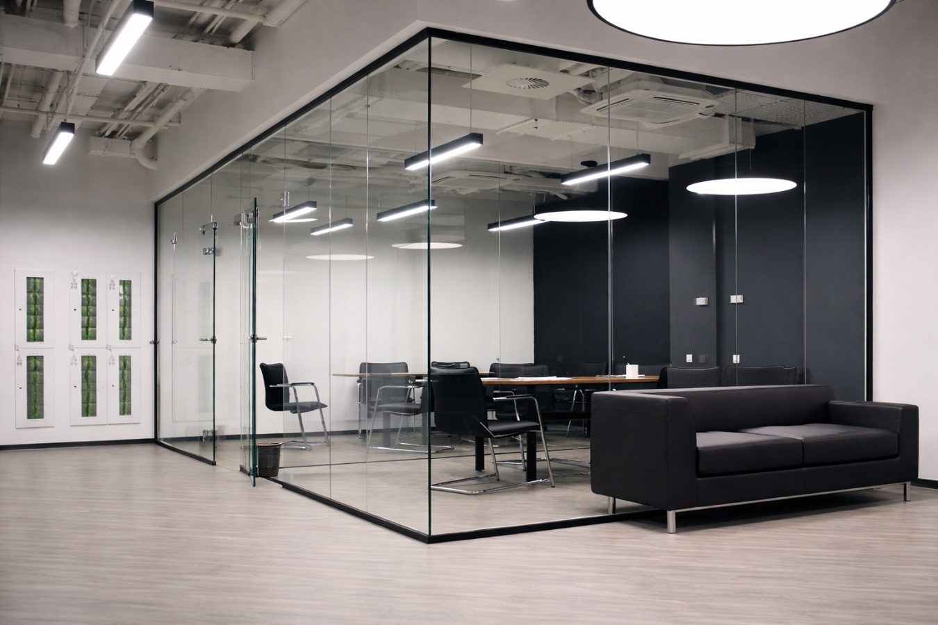 Стеклянные перегородки распашные двери, фото 25