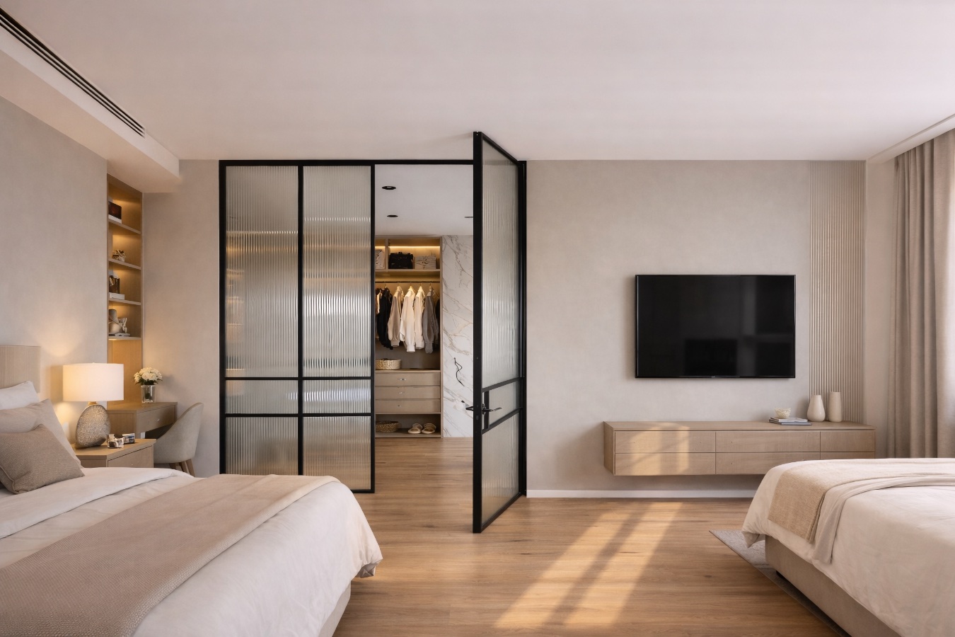 Стеклянные перегородки распашные двери, фото 27